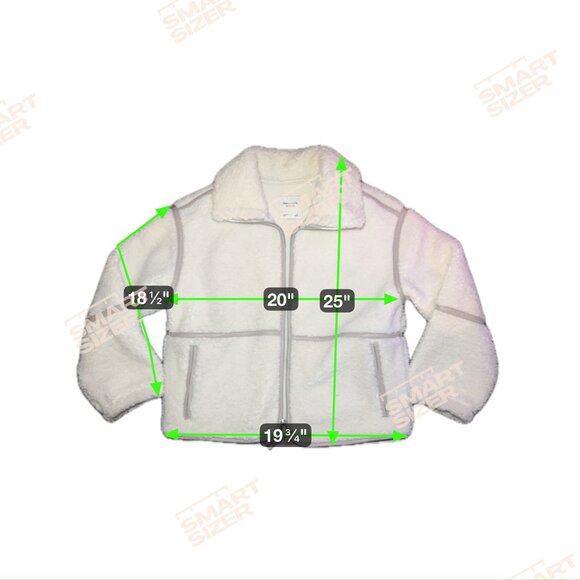 Size Small Abercrombie & Fitch White Sherpa Fleece Full Zip Jacket - Picture 3 of 6